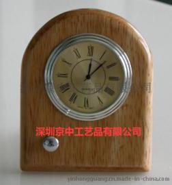 DIY实木钟表定制 家用木头钟闹钟批发
