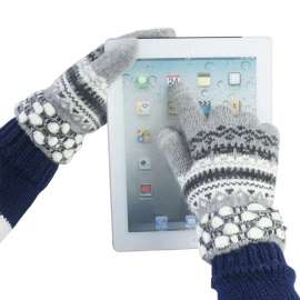 羊绒触屏手套保暖韩版时尚菠萝口电容触控冬季手套 女